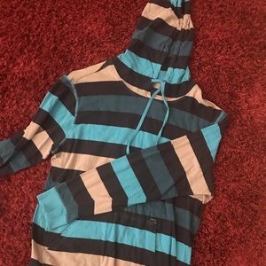 Blue striped hoodie